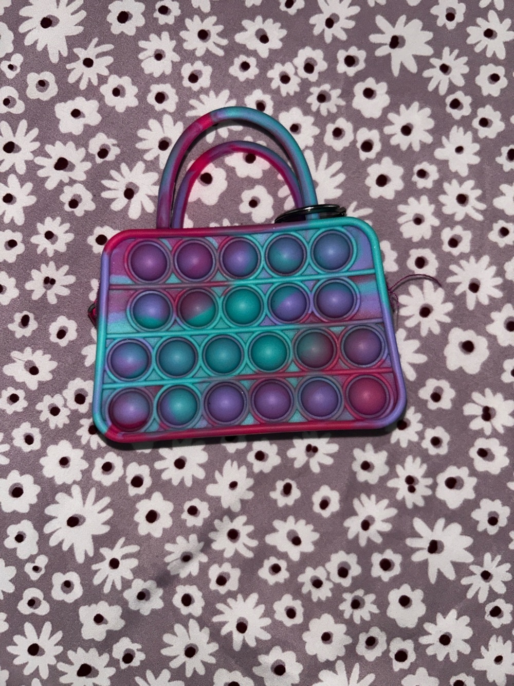 Rainbow Teal Purple Pop-It Fidget Wristlet